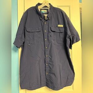 Magellan Relaxed Fit Collared Fishing Gear Navy Shirt 2XL H24